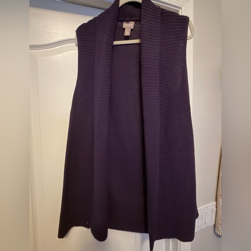 Chico’s Elegant Purple Knit Sweater Vest